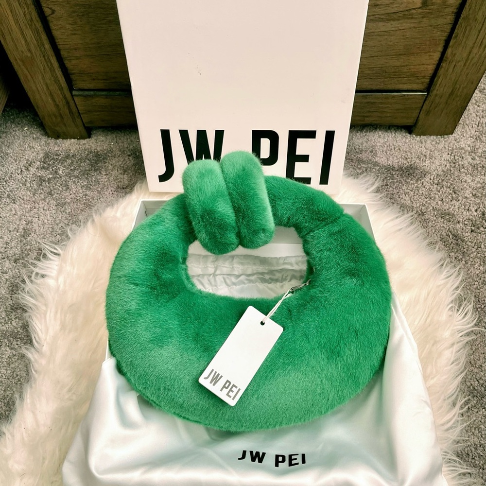 【‼️SOLD❗️】JW PEI Abacus Faux Fur Top Handle Bag- Grass Green NWT
